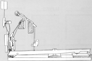 Meccanica "a montante" verticale, circa 1850. Clicca per ingrandire